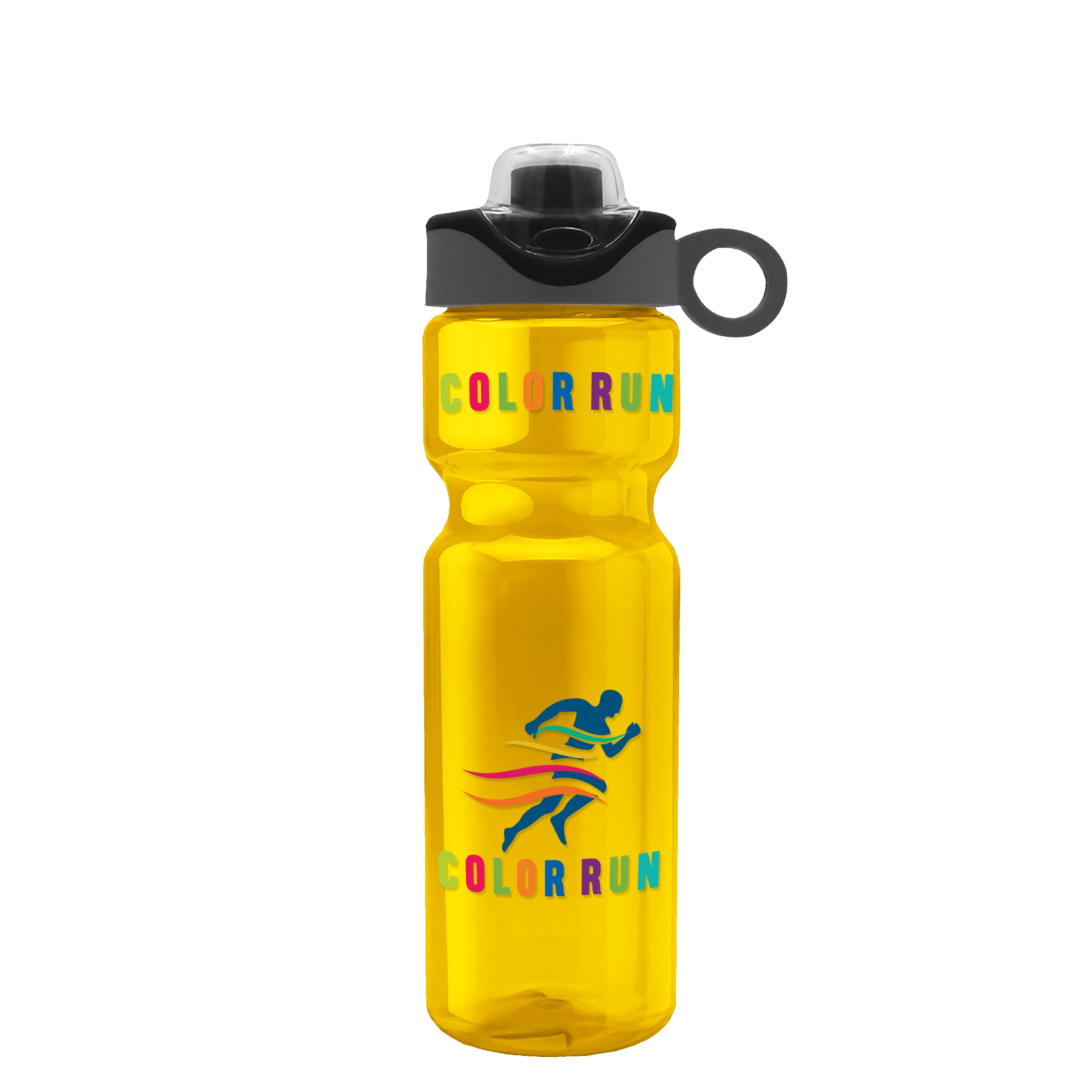 Garyline® Champ Bottle with Two-Tone Drink-Thru Lid with Silicone Loop - 28 oz. 2