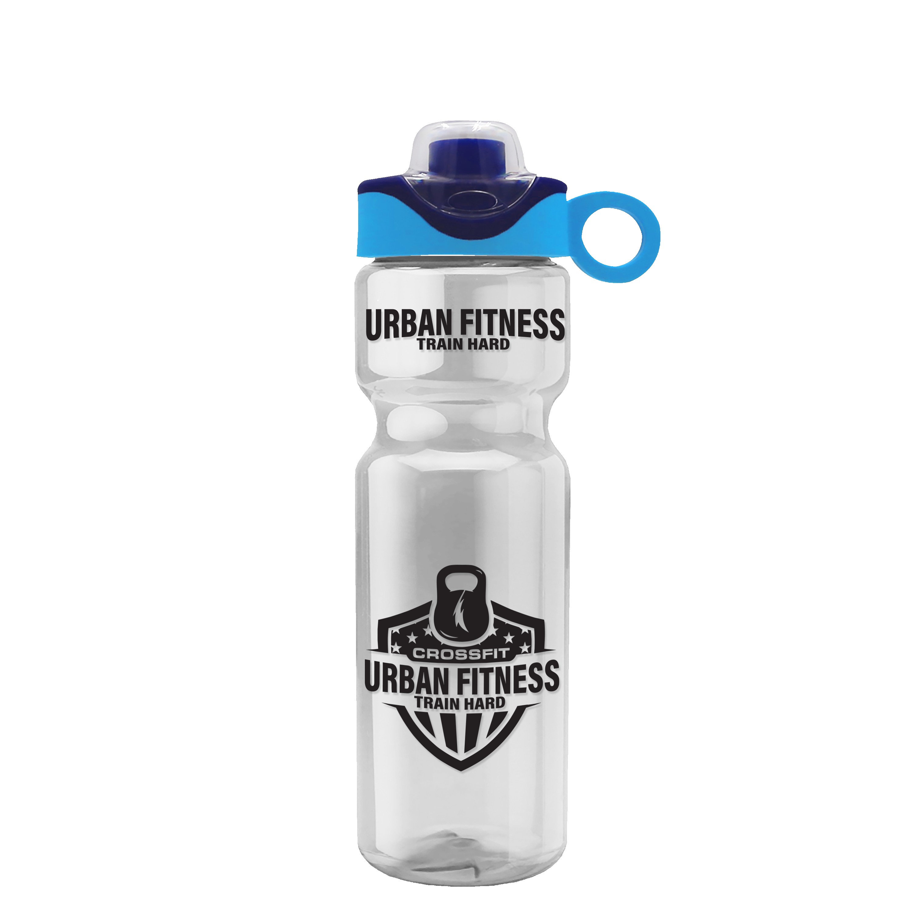 Garyline® Champ Bottle with Two-Tone Drink-Thru Lid with Silicone Loop - 28 oz. 2