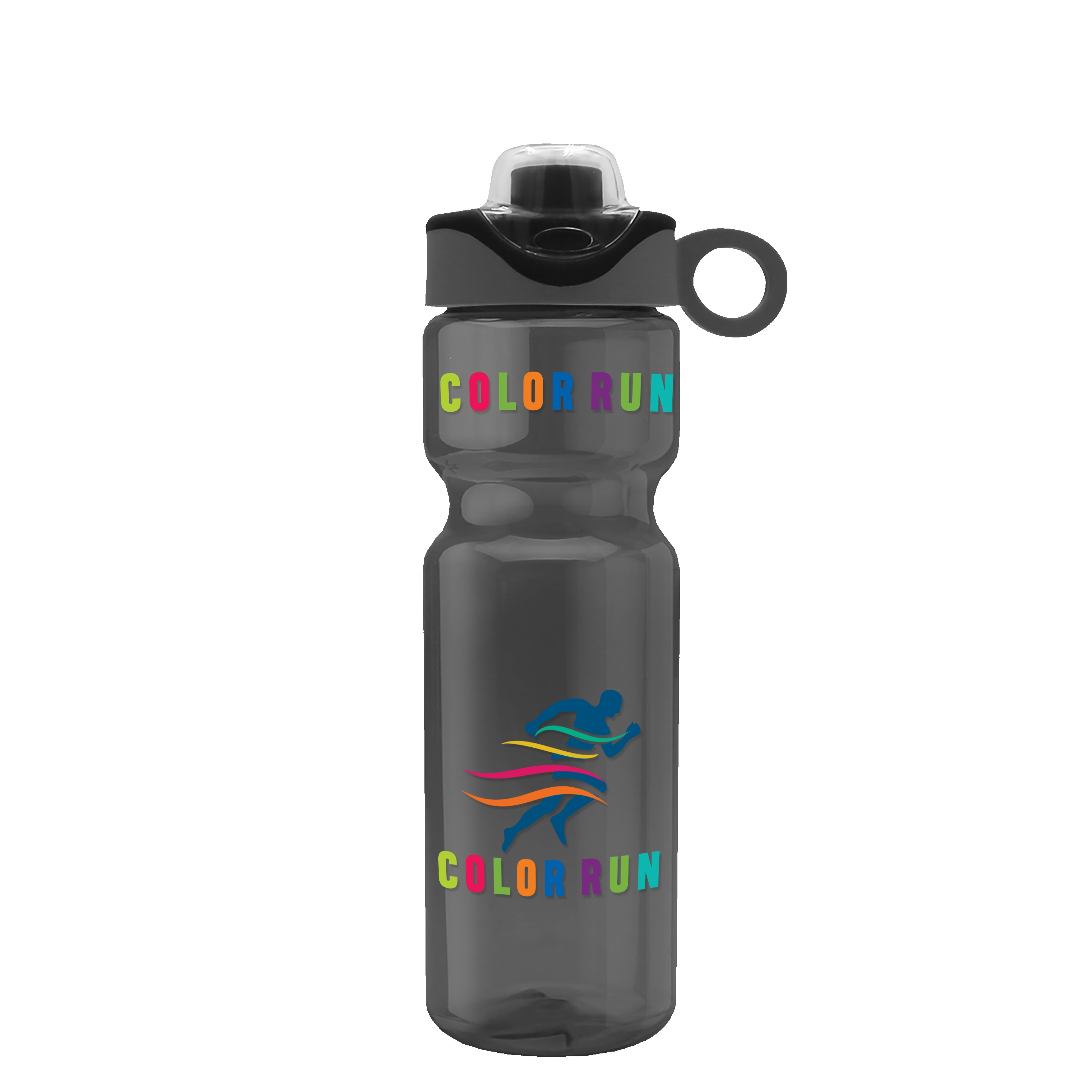 Garyline® Champ Bottle with Two-Tone Drink-Thru Lid with Silicone Loop - 28 oz. 2