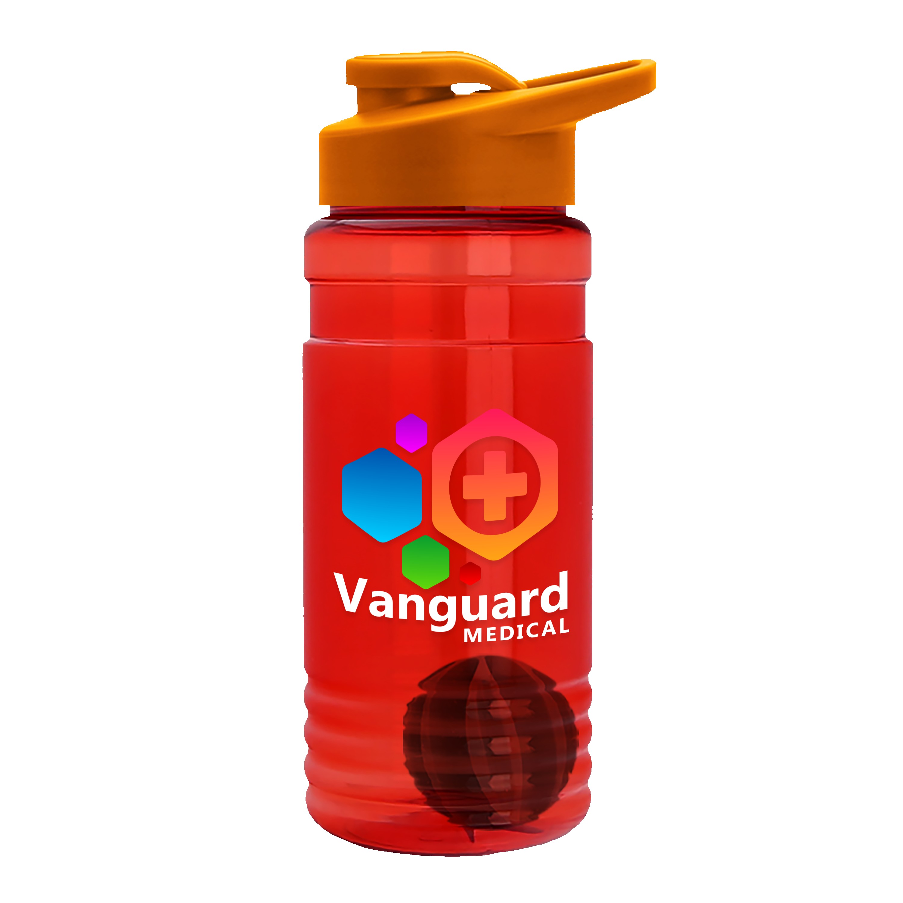 Garyline® Groove Tritan® Shaker Bottle with Drink-Thru Lid and Mixing Ball - 20 oz. 2
