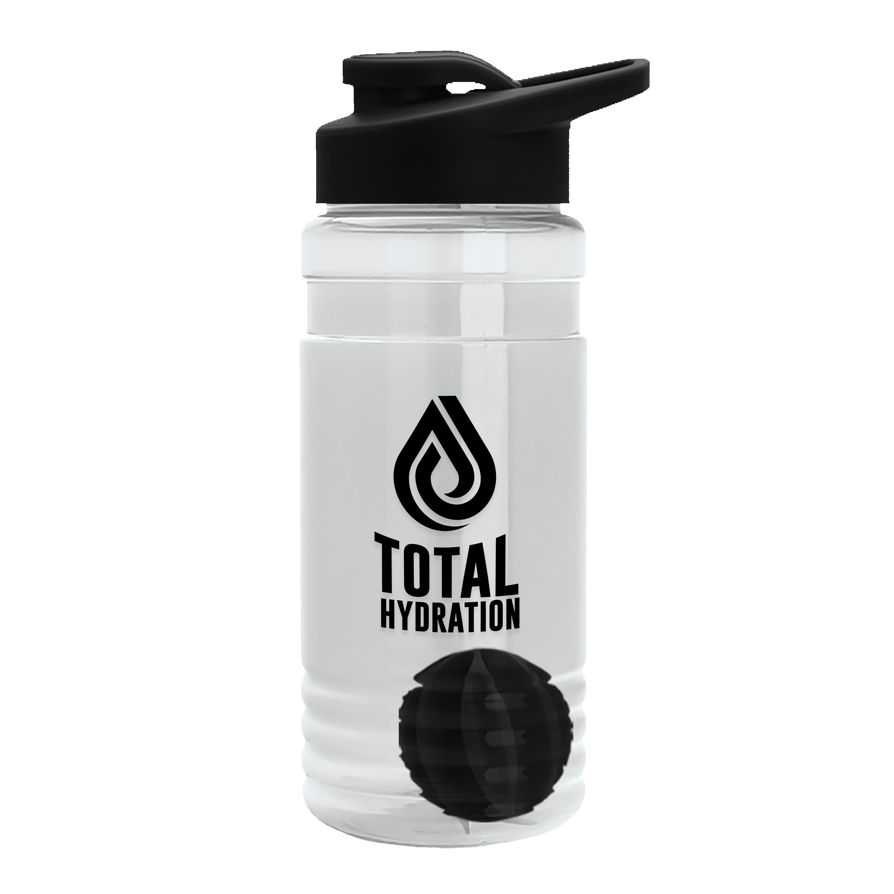 Garyline® Groove Tritan® Shaker Bottle with Drink-Thru Lid and Mixing Ball - 20 oz. 2