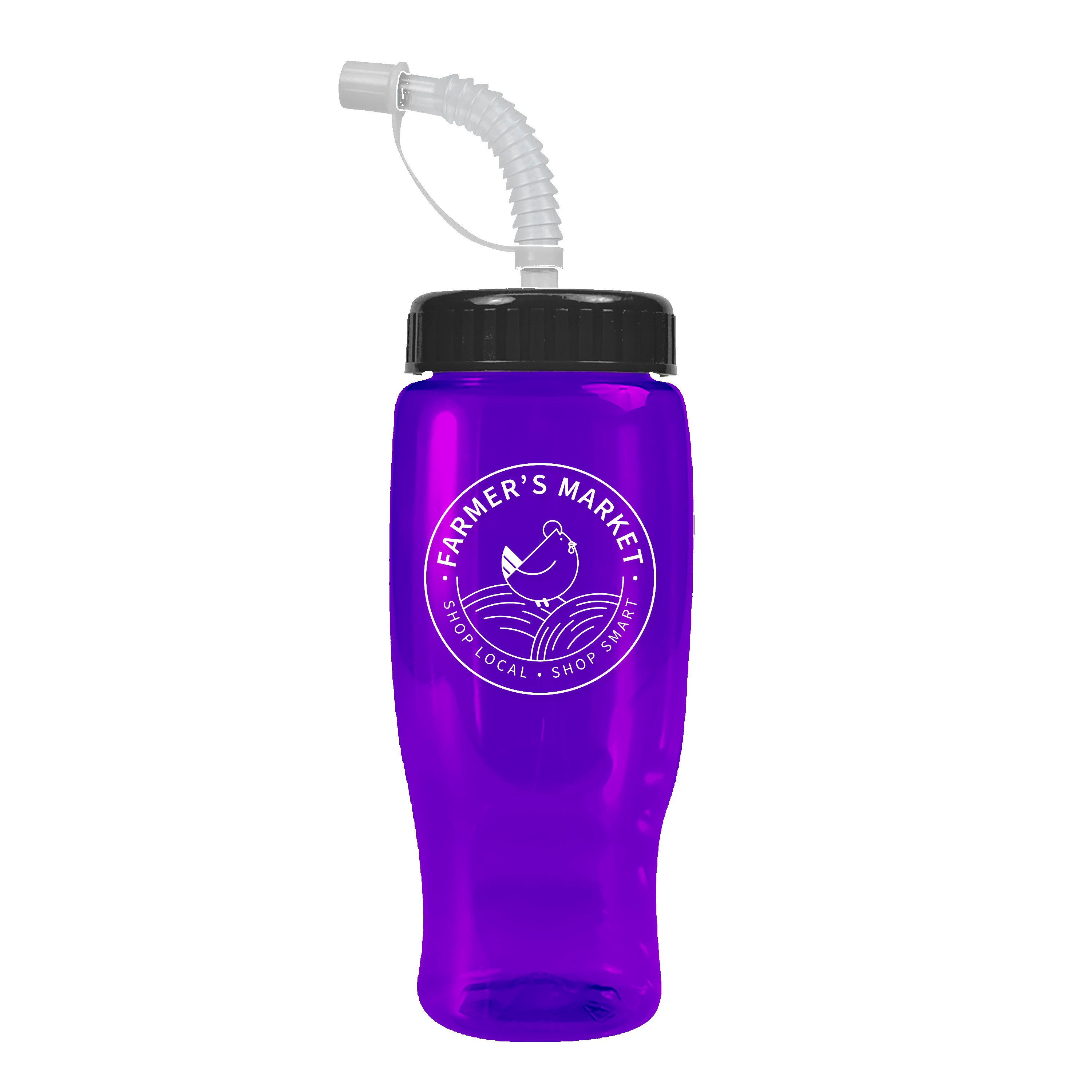 Garyline® Poly+ Recycled Bottle with Straw Lid - 27 oz. 2