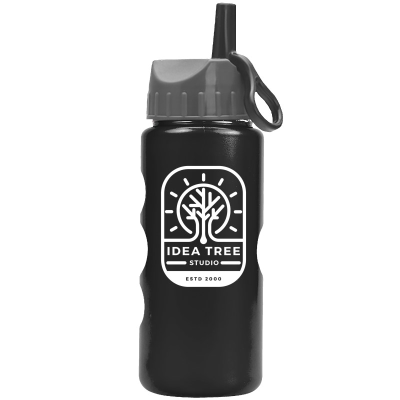 Garyline® Mini Peak Tritan® Metallike Bottle with Ring-Straw Lid - 22 oz. 2 Garyline® Mini Peak Tritan® Metallike Bottle with Ring-Straw Lid - 22 oz. 2