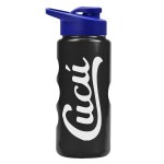 Garyline® Mini Peak Tritan® Metallike Bottle with Drink-Thru Lid - 22 oz. - MRB22D_metallicblack_bottle_royalblue_lid_1c.png Garyline® Mini Peak Tritan® Metallike Bottle with Drink-Thru Lid - 22 oz. - MRB22D_metallicblack_bottle_royalblue_lid_1c.png