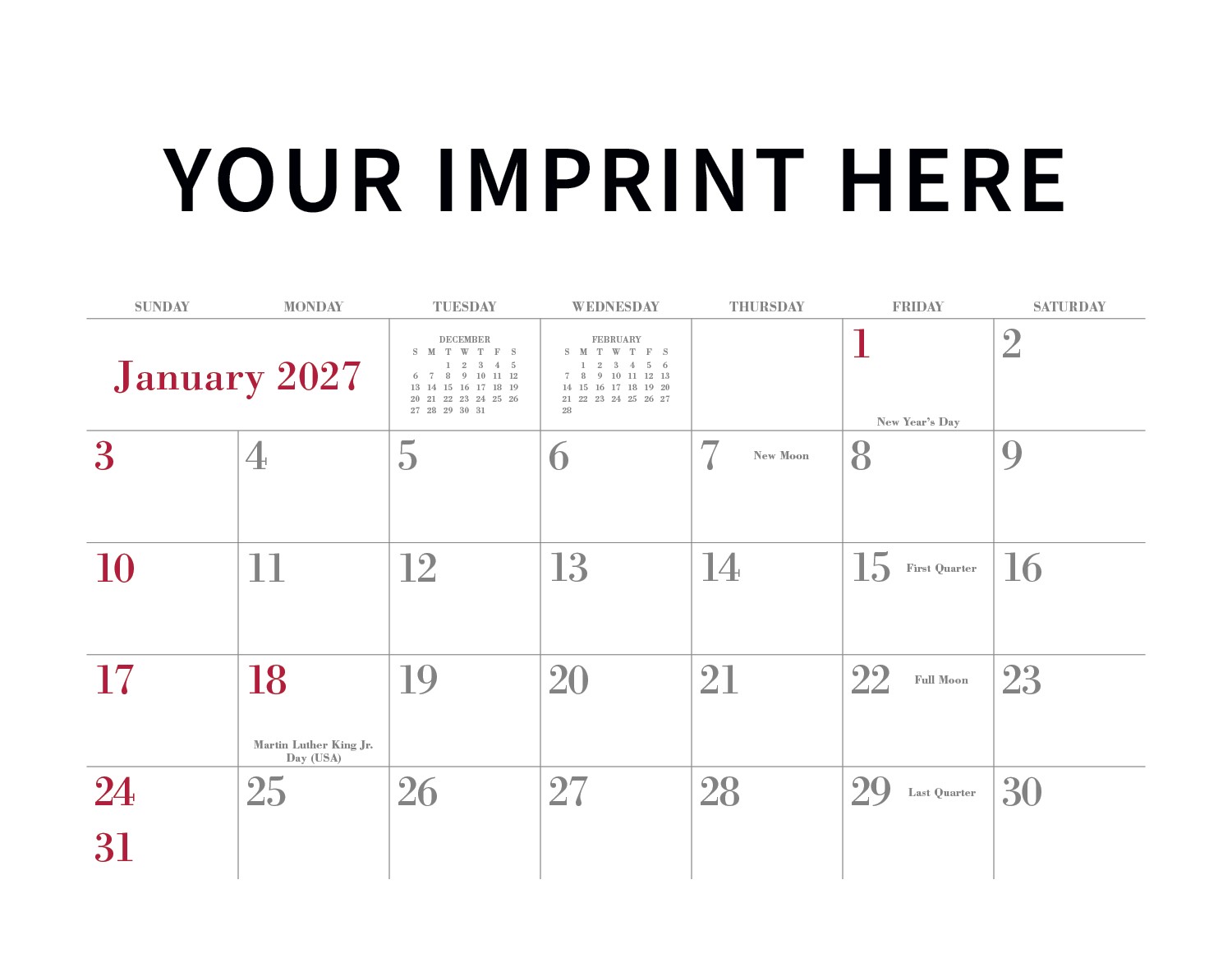 Triumph® Calendars Small Quantity Custom - Stapled Calendar 2