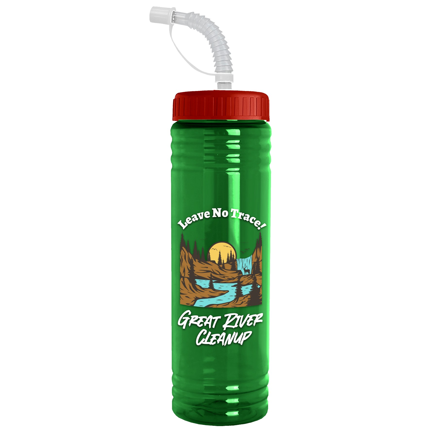 Garyline® Slim Fit RPET Bottle with Straw Lid - 24 oz. 2