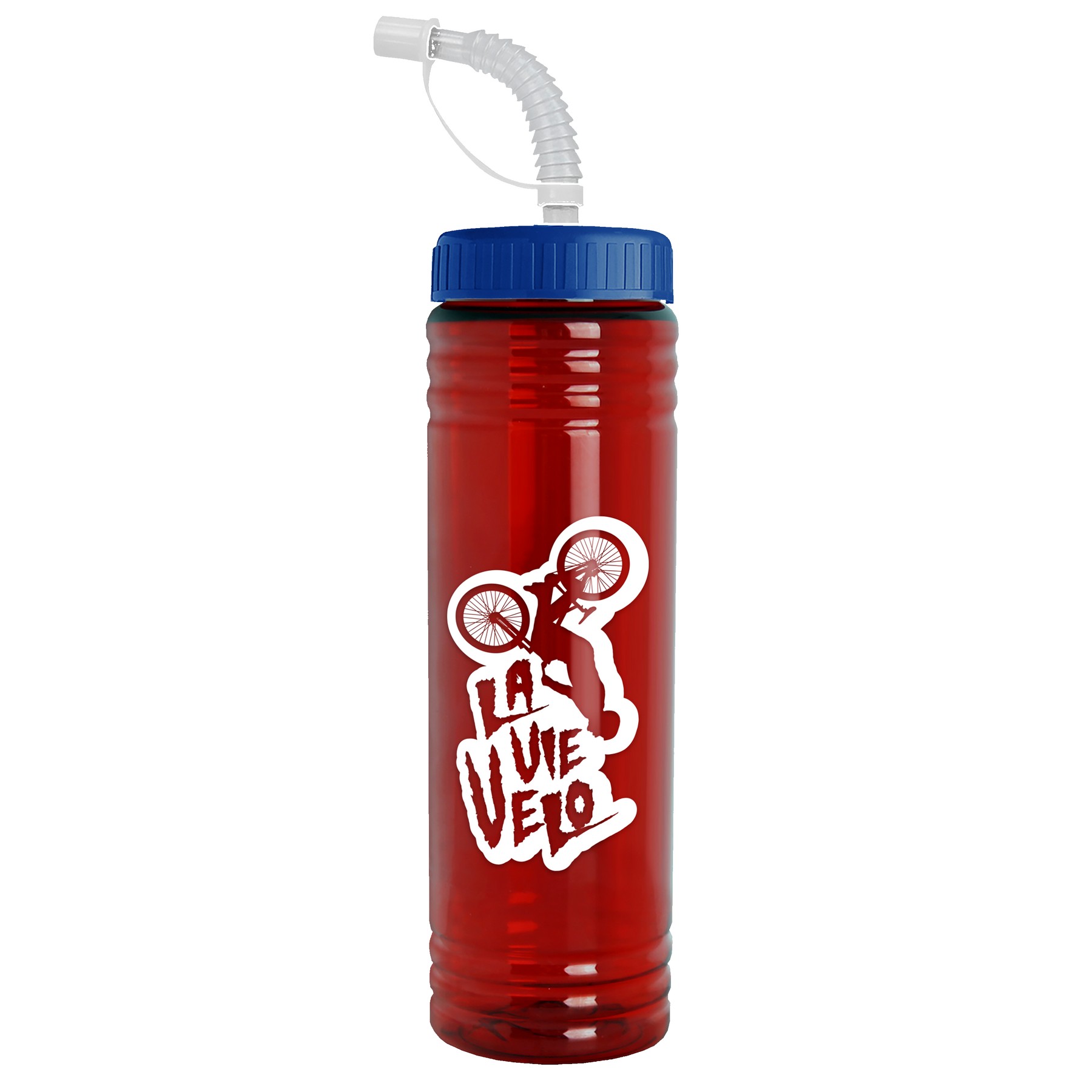 Garyline® Slim Fit RPET Bottle with Straw Lid - 24 oz. 2