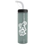 Garyline® Slim Fit RPET Bottle with Straw Lid - 24 oz. 2 Garyline® Slim Fit RPET Bottle with Straw Lid - 24 oz. 2
