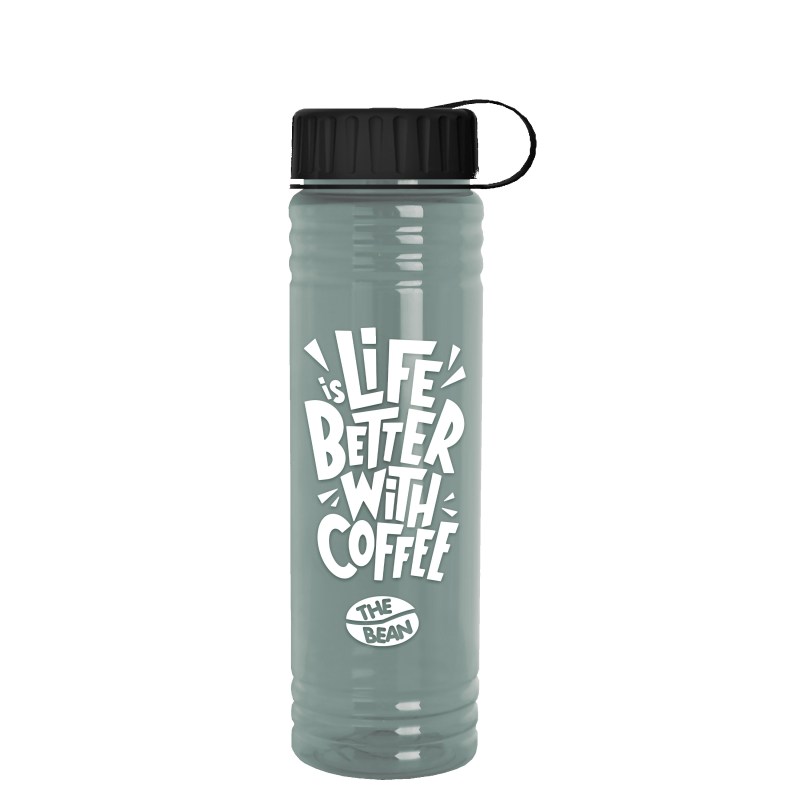 Garyline® Slim Fit RPET Bottle with Tethered Lid - 24 oz. 2 Garyline® Slim Fit RPET Bottle with Tethered Lid - 24 oz. 2