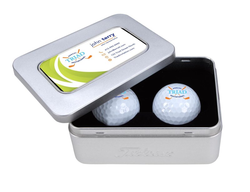 Titleist® 2-Ball Business Card Tin Pro V1® 2 Titleist® 2-Ball Business Card Tin Pro V1® 2