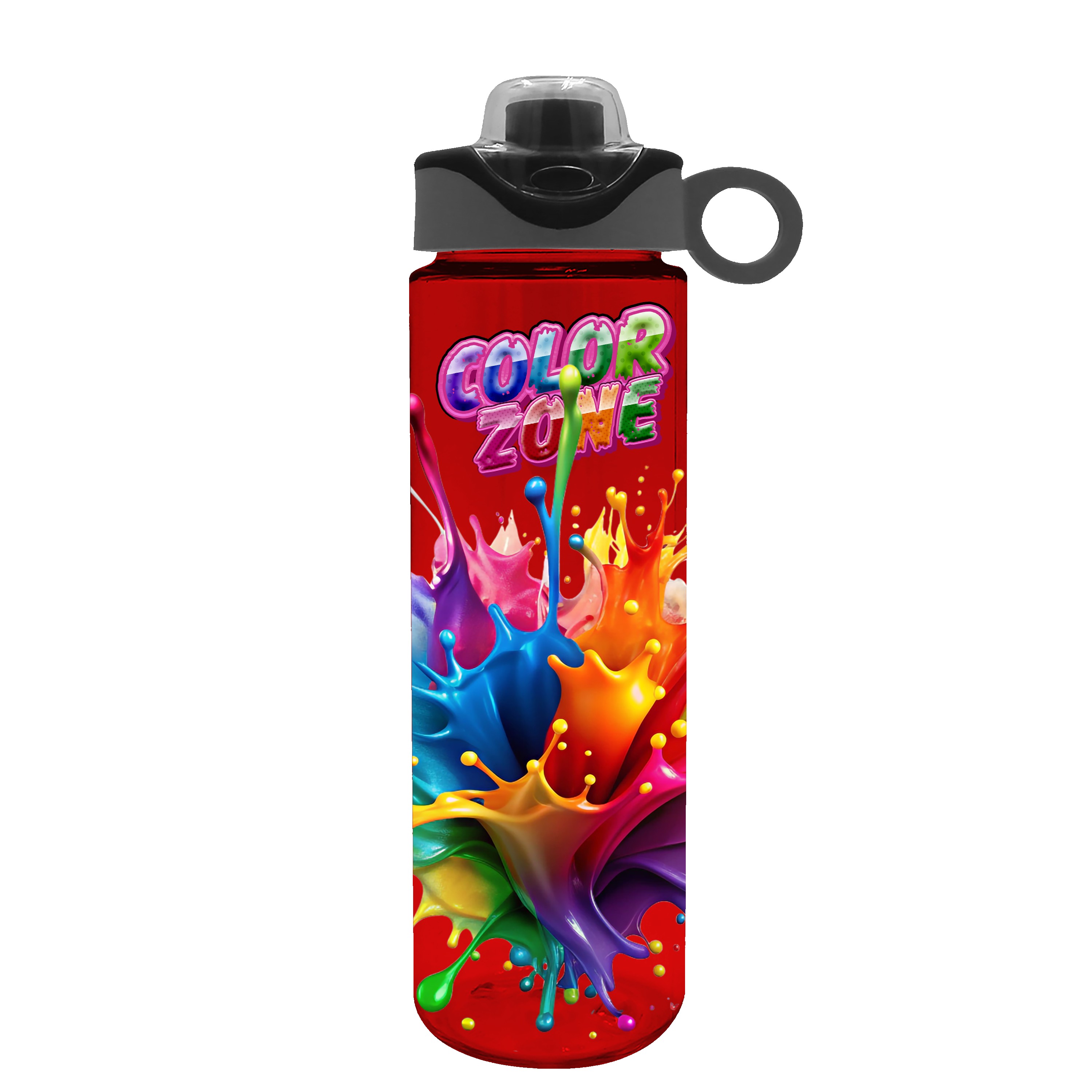 Garyline® Freedom Tritan® Bottle with Two-Tone Drink-Thru Lid with Silicone Loop - 28 oz. 2
