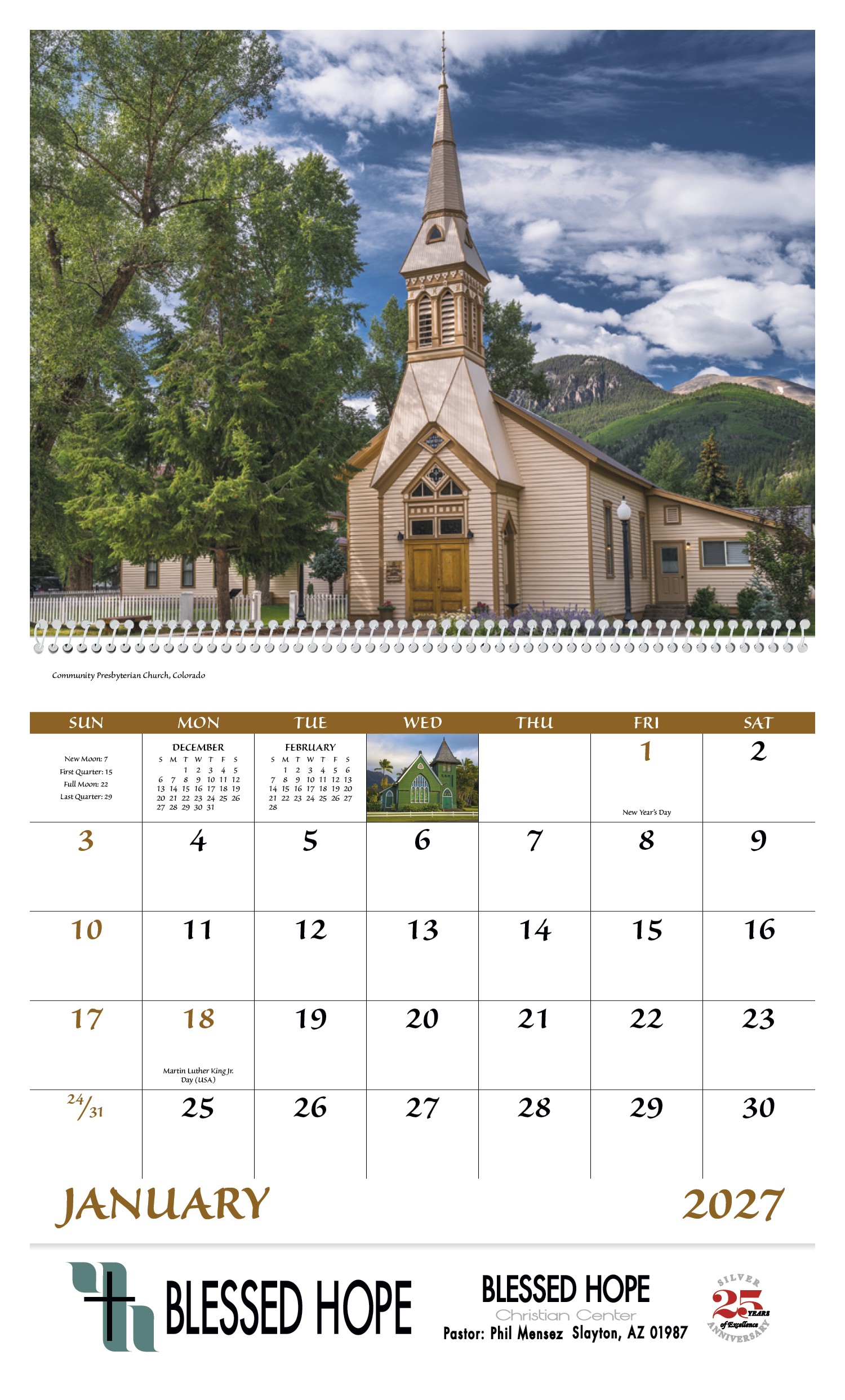 Good Value™ Scenic Churches - Spiral Calendar 2