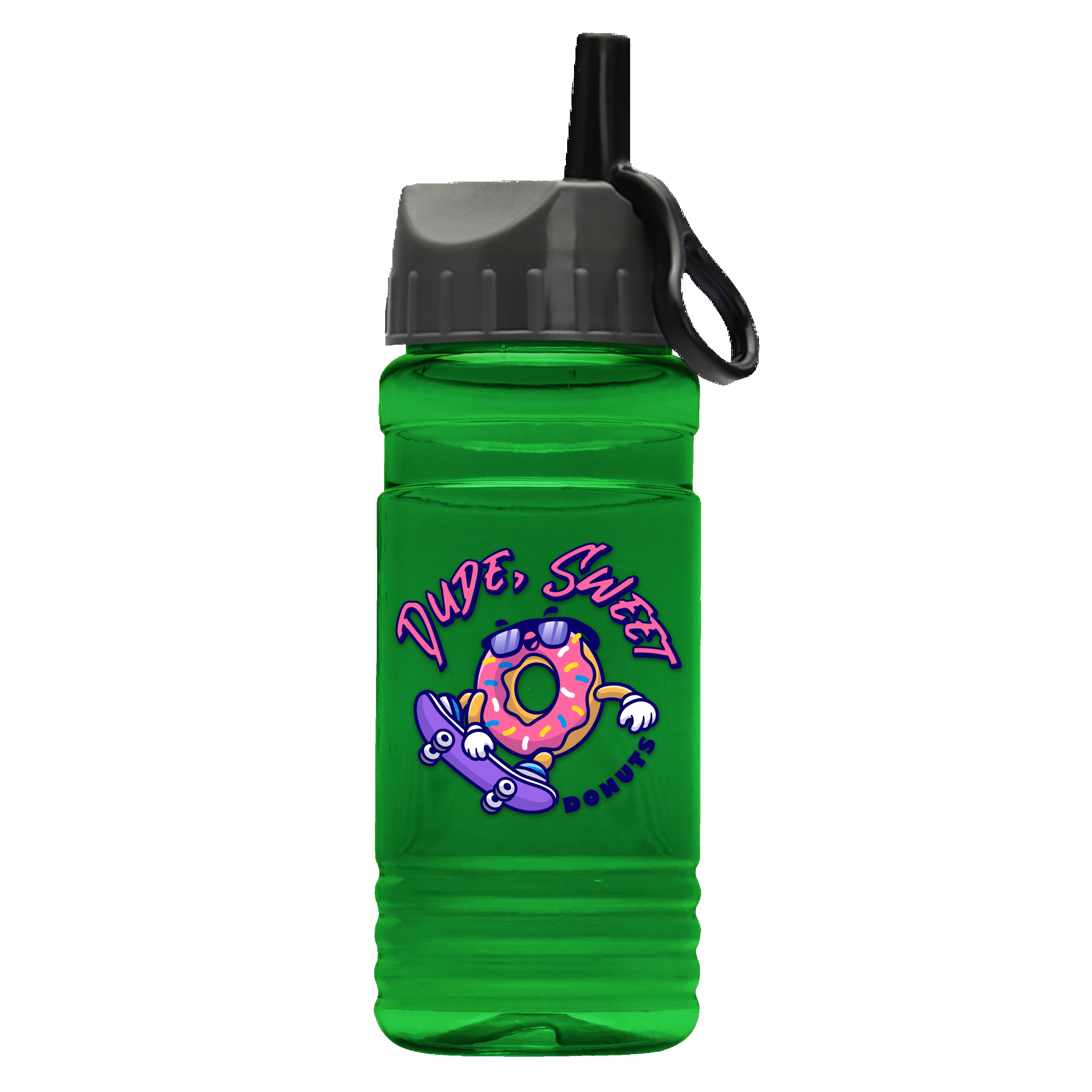 Garyline® RPET Bottle with Ring-Straw Lid - 20 oz. 2