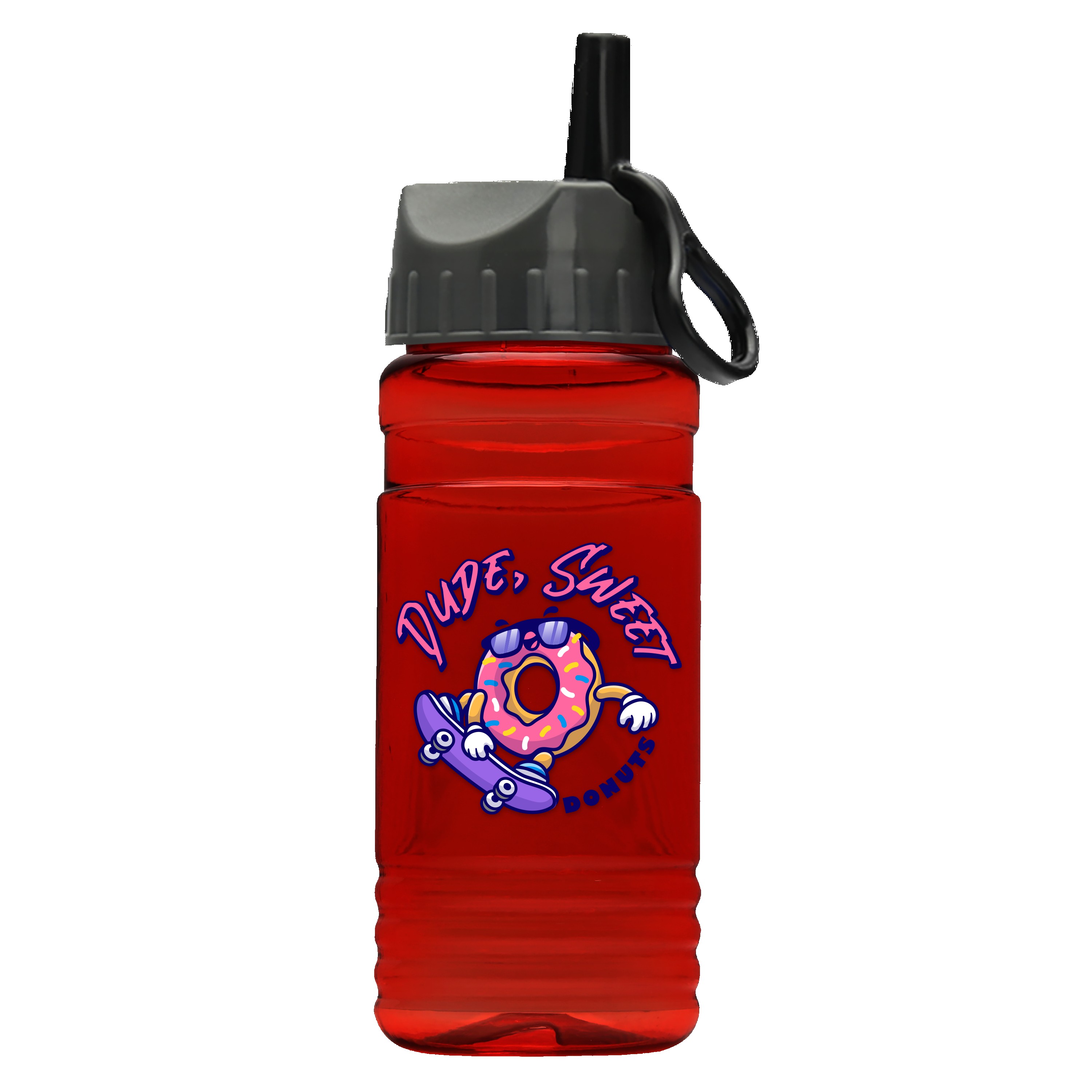 Garyline® RPET Bottle with Ring-Straw Lid - 20 oz. 2