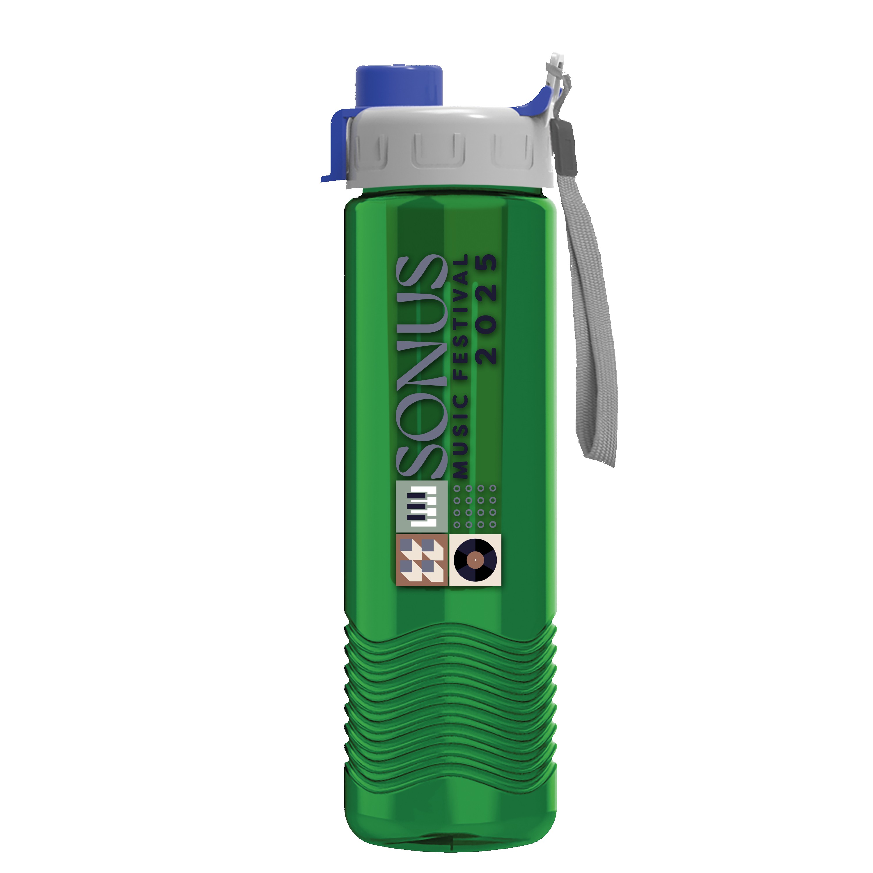 Garyline® Wave Tritan® Bottle with Quick-Snap Lid and Infuser - 24 oz. 2