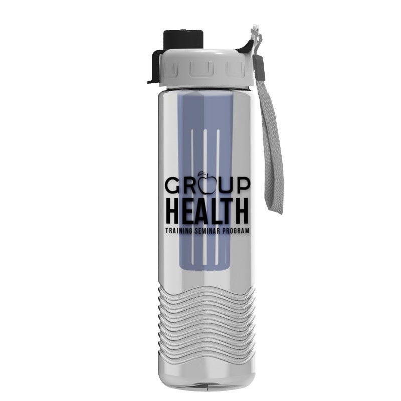 Garyline® Wave Tritan® Bottle with Quick-Snap Lid and Infuser - 24 oz. 2 Garyline® Wave Tritan® Bottle with Quick-Snap Lid and Infuser - 24 oz. 2