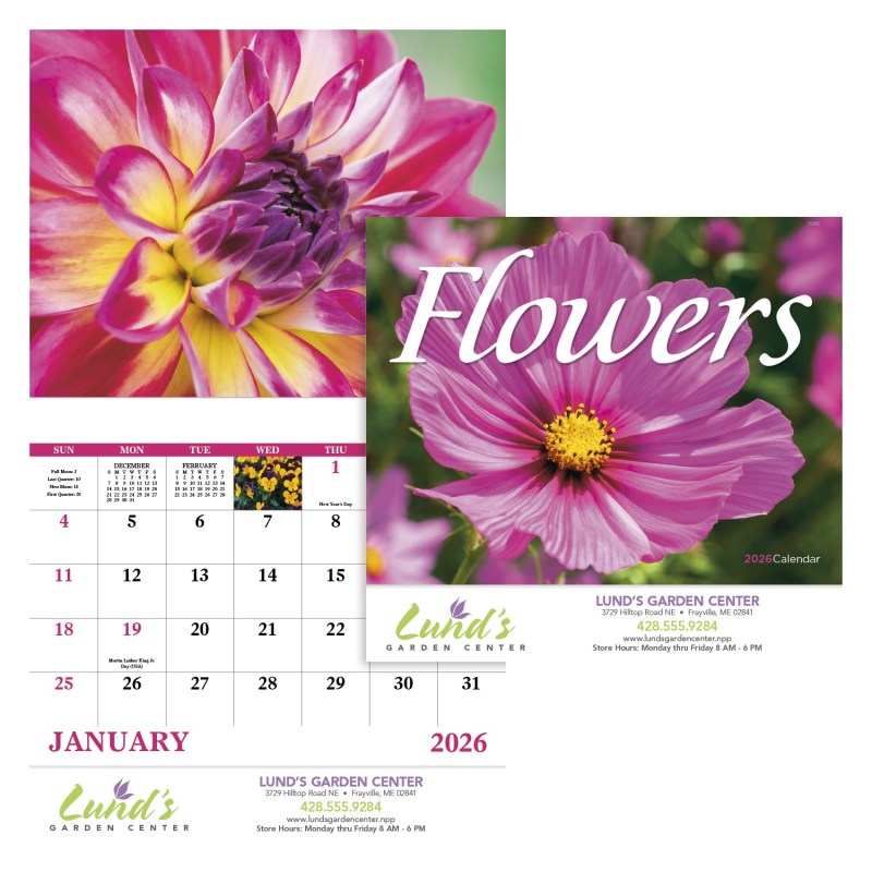 Good Value™ Flowers - Stapled Calendar 2 Good Value™ Flowers - Stapled Calendar 2