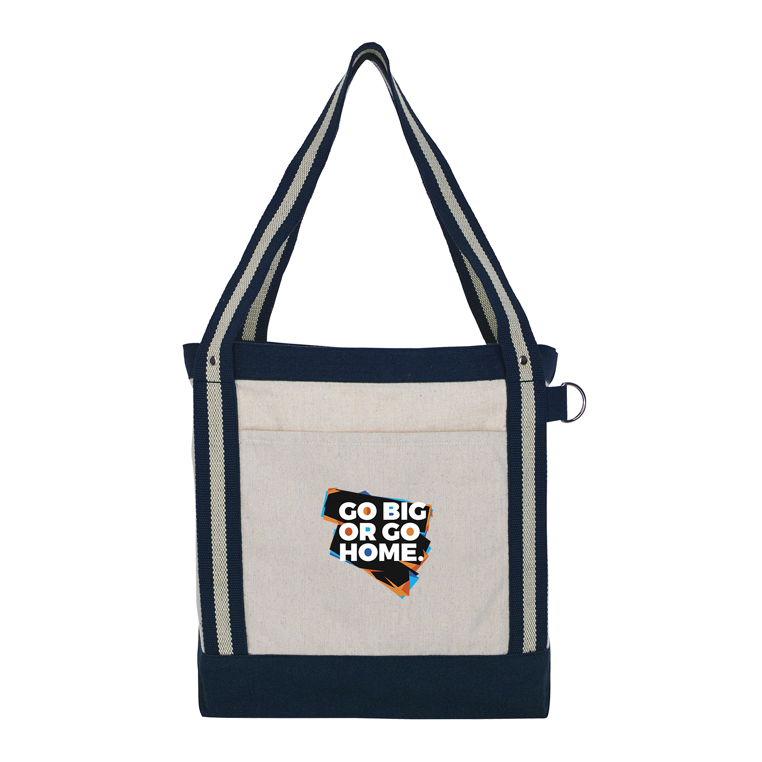 V Natural Striped Recycled Cotton Boat Bag 2