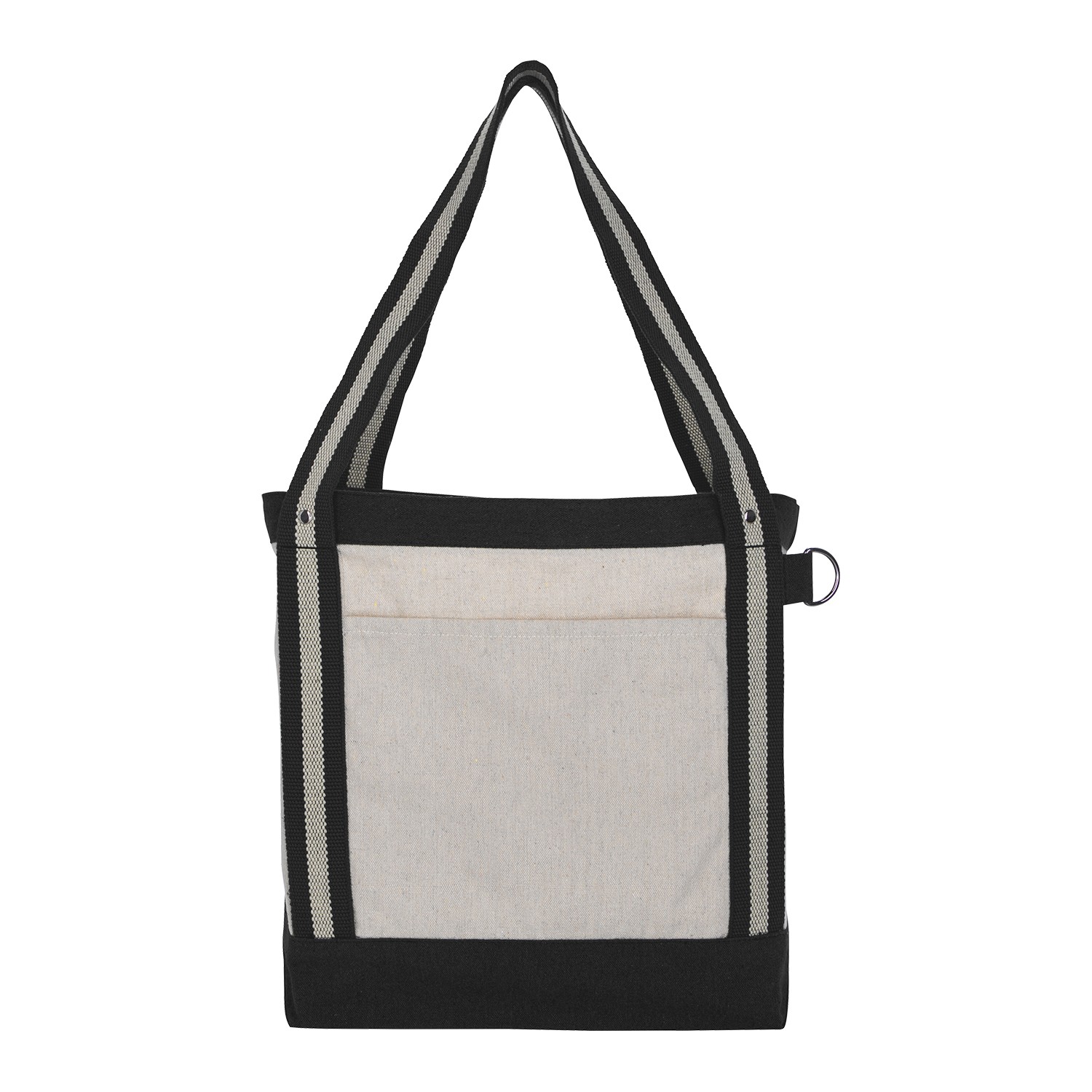 V Natural Striped Recycled Cotton Boat Bag 2