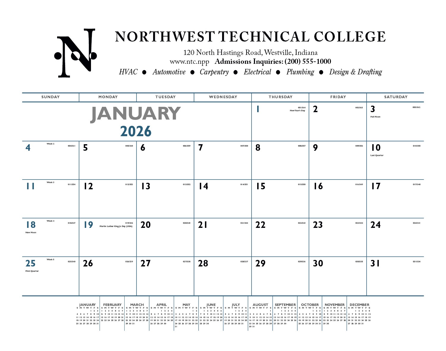 Triumph® Calendars Blue & Black Desk Pad 2