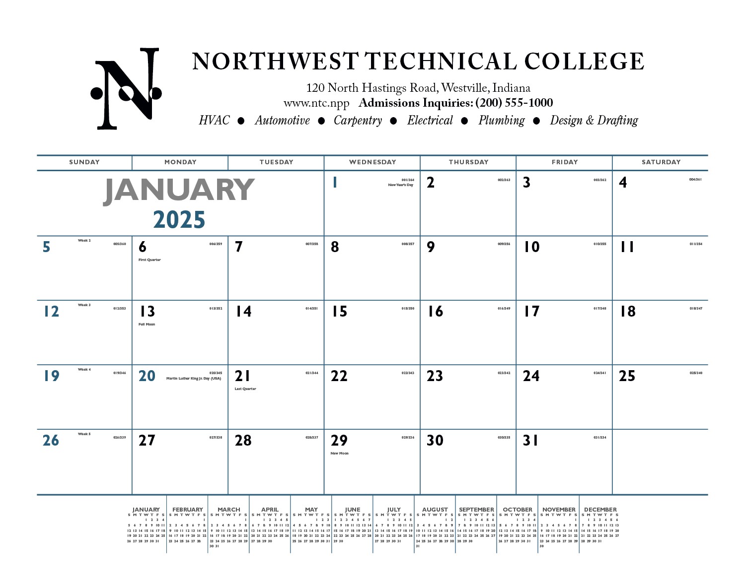 Triumph® Calendars Blue & Black Desk Pad 2