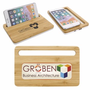 Bamboo Wireless Charging Pad with Phone Stand 2 Bamboo Wireless Charging Pad with Phone Stand 2