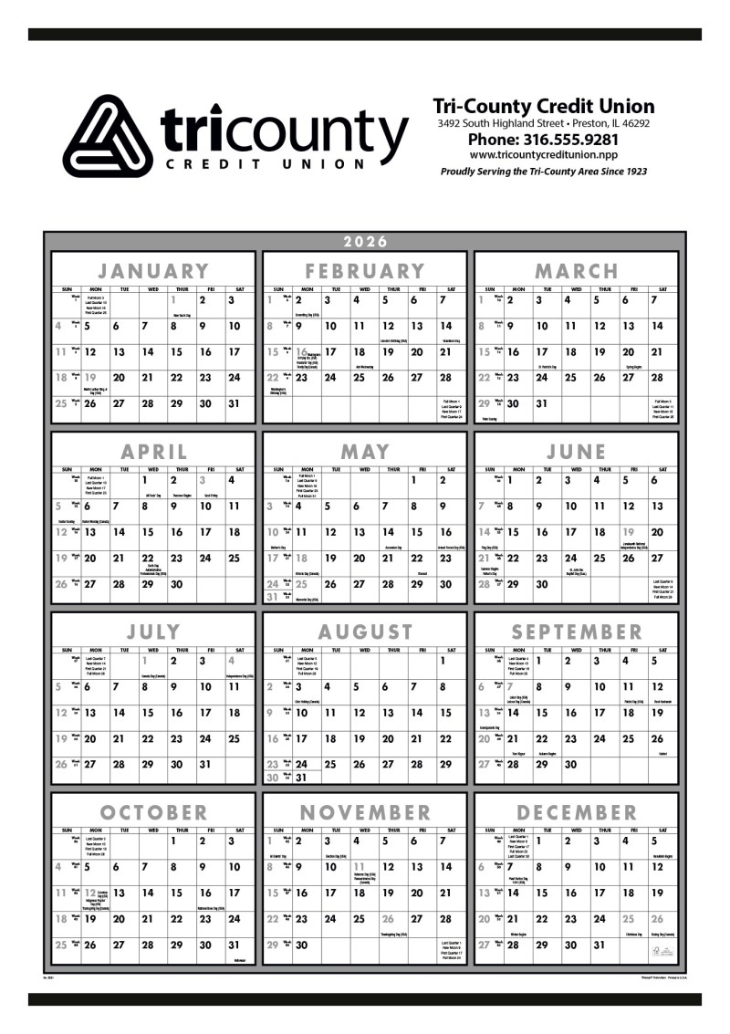 Triumph® Calendars Black & White Span-A-Year Non-Laminated Calendar 2 Triumph® Calendars Black & White Span-A-Year Non-Laminated Calendar 2