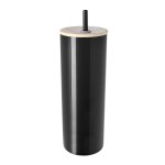 Good Value™ Double-Wall Stainless Steel Tumbler with Bamboo Lid and Straw - 20 oz. - CDKW086 Black Good Value™ Double-Wall Stainless Steel Tumbler with Bamboo Lid and Straw - 20 oz. - CDKW086 Black