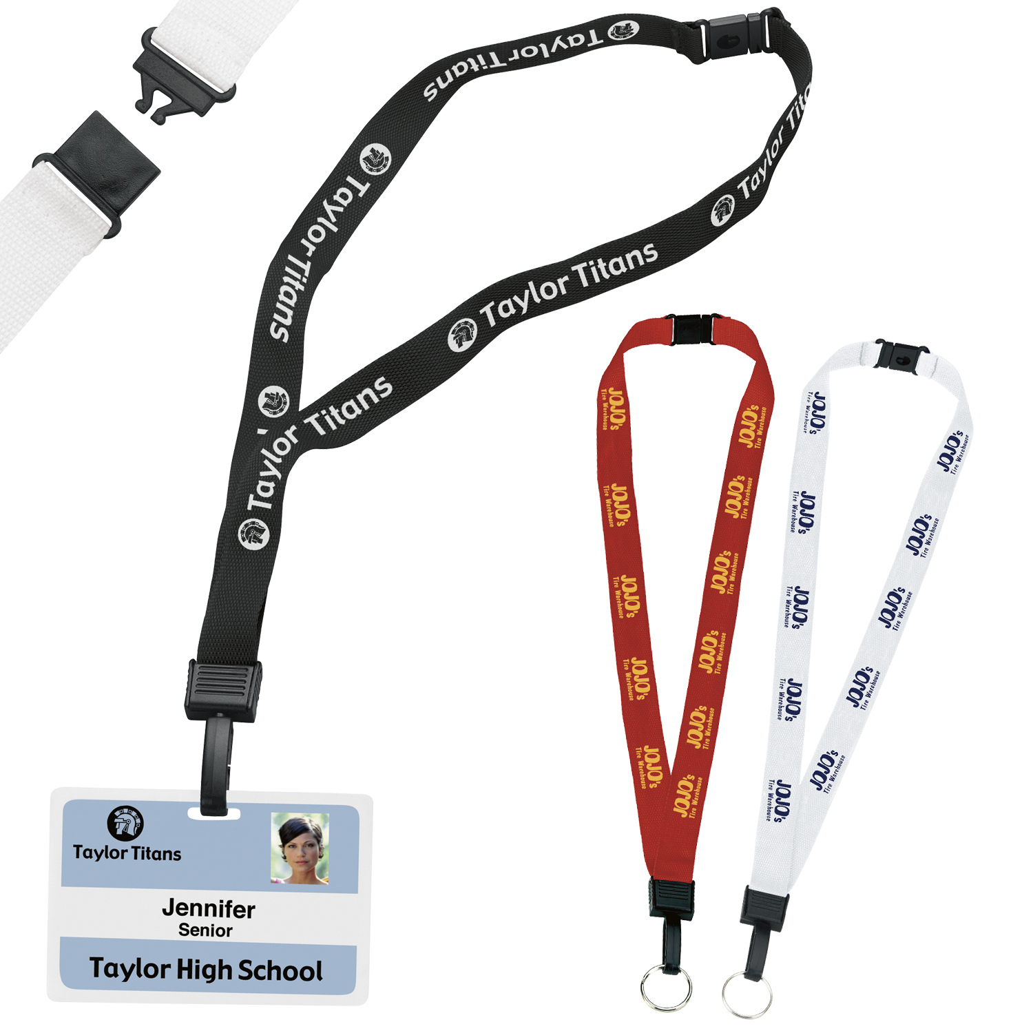 3/4" Breakaway Lanyard with Key Ring 2
