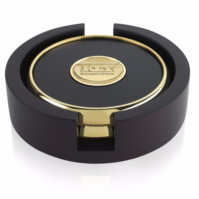 JAFFA® Two Round Coasters with Wood Tray 2 JAFFA® Two Round Coasters with Wood Tray 2