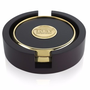 JAFFA® Two Round Coasters with Wood Tray 2 JAFFA® Two Round Coasters with Wood Tray 2