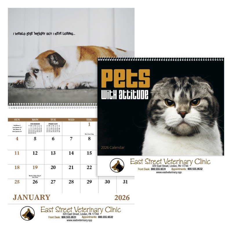 Good Value™ Pets with Attitude - Spiral Calendar 2 Good Value™ Pets with Attitude - Spiral Calendar 2