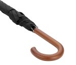 Shed Rain™ 48" Wood-Handled Auto-Open Stick Umbrella - 14012A black closed image Shed Rain™ 48" Wood-Handled Auto-Open Stick Umbrella - 14012A black closed image