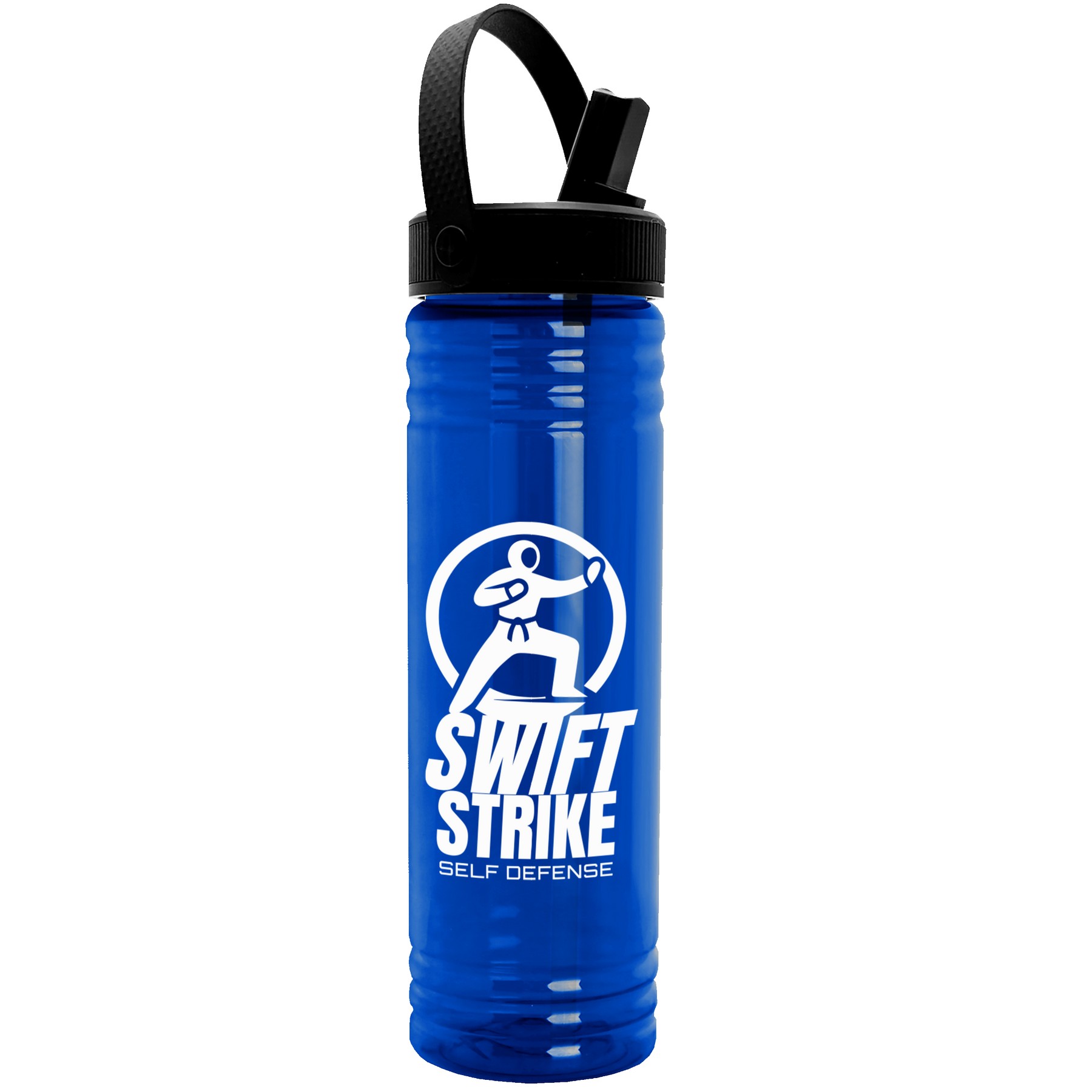 Garyline® Slim Fit RPET Bottle with Flip-Straw, Swivel-Handle Lid - 24 oz. 2