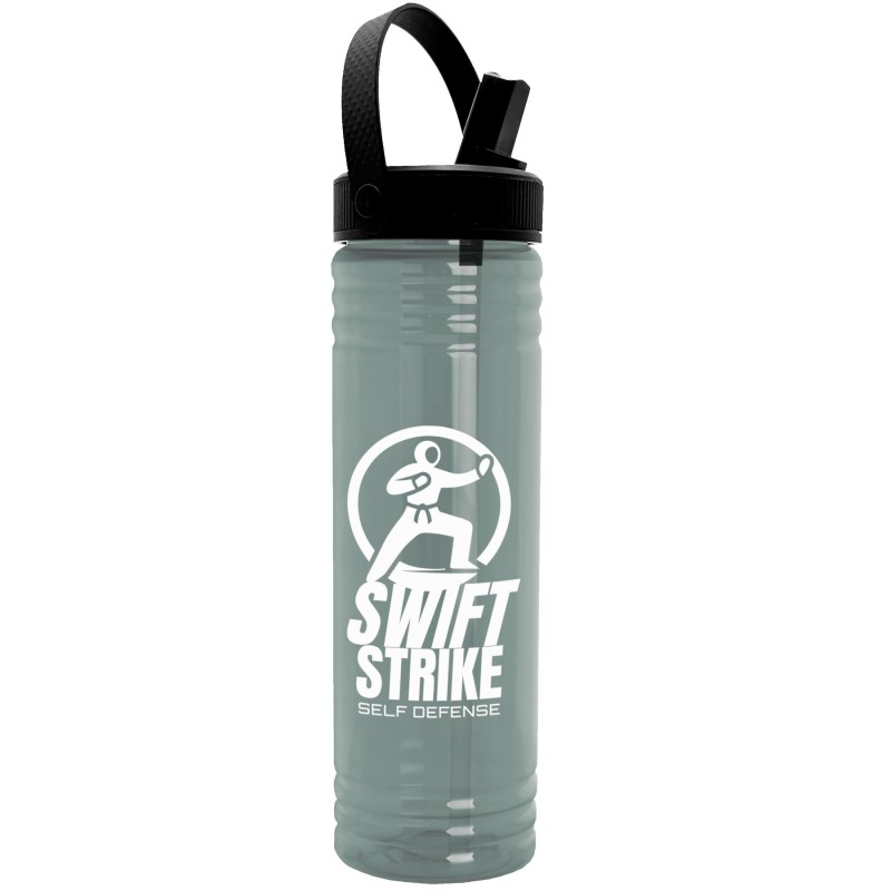 Garyline® Slim Fit RPET Bottle with Flip-Straw, Swivel-Handle Lid - 24 oz. 2 Garyline® Slim Fit RPET Bottle with Flip-Straw, Swivel-Handle Lid - 24 oz. 2