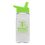20 Oz. Clear Sports Bottle w/Flip Straw Lid - Clear/Lime Green 20 Oz. Clear Sports Bottle w/Flip Straw Lid - Clear/Lime Green