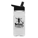 20 Oz. Clear Sports Bottle w/Flip Straw Lid - Clear/Black 20 Oz. Clear Sports Bottle w/Flip Straw Lid - Clear/Black