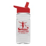 20 Oz. Clear Sports Bottle w/Flip Straw Lid - Clear/Red 20 Oz. Clear Sports Bottle w/Flip Straw Lid - Clear/Red