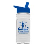 20 Oz. Clear Sports Bottle w/Flip Straw Lid - Clear/Blue 20 Oz. Clear Sports Bottle w/Flip Straw Lid - Clear/Blue