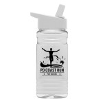 20 Oz. Clear Sports Bottle w/Flip Straw Lid - Clear/White 20 Oz. Clear Sports Bottle w/Flip Straw Lid - Clear/White