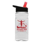 20 Oz. Clear Sports Bottle w/Flip Straw Lid - Clear/Black/Red 20 Oz. Clear Sports Bottle w/Flip Straw Lid - Clear/Black/Red