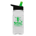 20 Oz. Clear Sports Bottle w/Flip Straw Lid - Clear/Black/Green 20 Oz. Clear Sports Bottle w/Flip Straw Lid - Clear/Black/Green