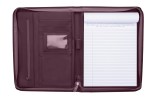 Good Value™ Ultrahyde Zippered Padfolio - V6422 burgundy open Good Value™ Ultrahyde Zippered Padfolio - V6422 burgundy open