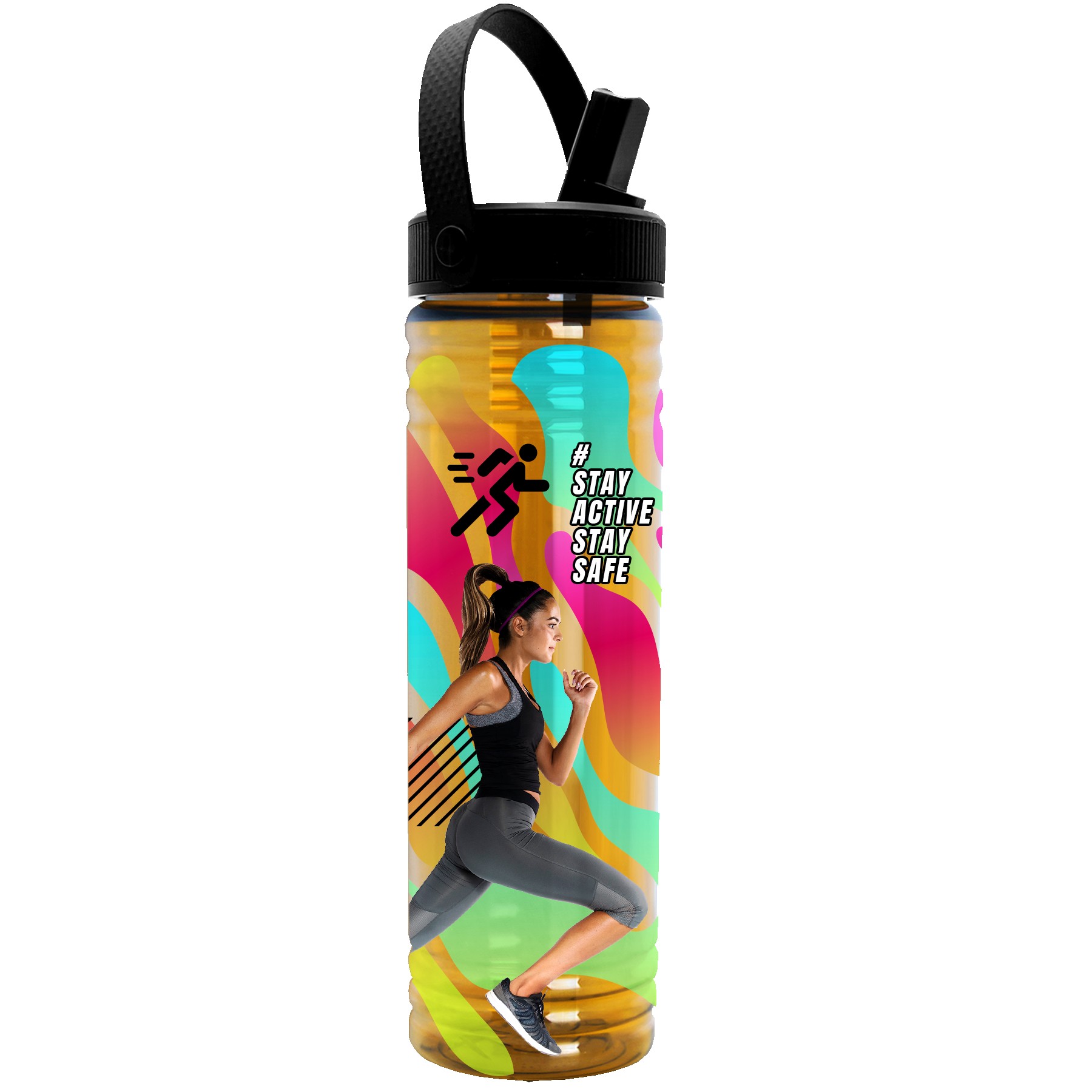Garyline® Slim Fit Bottle with Flip-Straw, Swivel-Handle Lid - 24 oz. 2