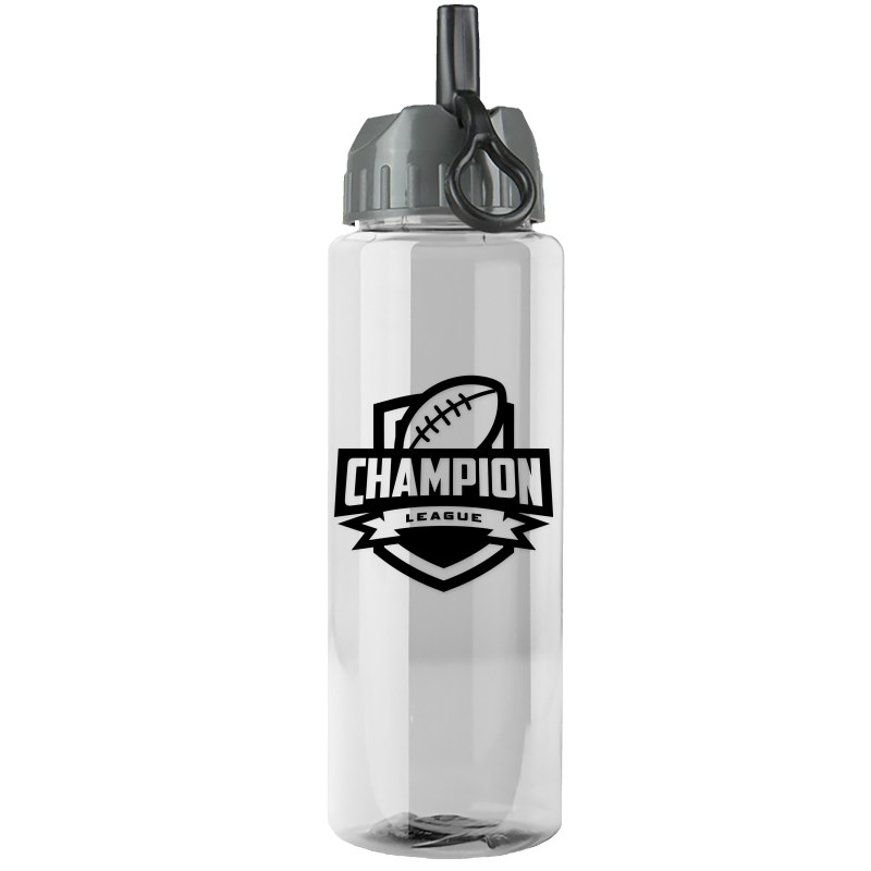 Garyline® Guzzler Bottle with Ring-Straw Lid - 32 oz. 2 Garyline® Guzzler Bottle with Ring-Straw Lid - 32 oz. 2