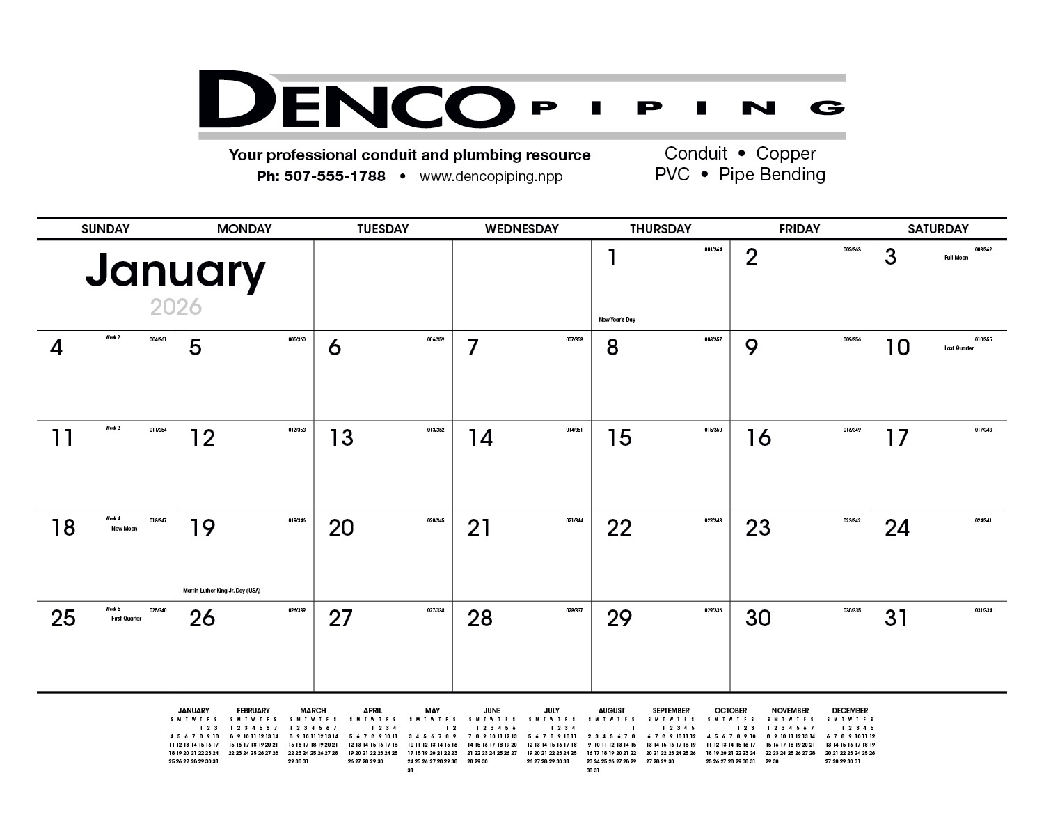 Triumph® Calendars Black & White Desk Pad 2