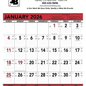 Triumph® Calendars Red & Black Contractor Memo Calendar 2 Triumph® Calendars Red & Black Contractor Memo Calendar 2