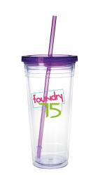 Good Value™ Clear Tumbler with Colored Lid - 24 oz. 2 Good Value™ Clear Tumbler with Colored Lid - 24 oz. 2