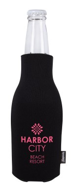 Koozie® Zip-Up Bottle Cooler with Opener - 46134 black image Koozie® Zip-Up Bottle Cooler with Opener - 46134 black image