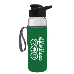 Garyline® Wave Tritan® Bottle with Drink-Thru Lid and Insulated Caddy - 24 oz. 2 Garyline® Wave Tritan® Bottle with Drink-Thru Lid and Insulated Caddy - 24 oz. 2